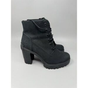 Timberland Boots Heels Womens Size 6.5  Lana Point Black Lace Up Leather A2MR4